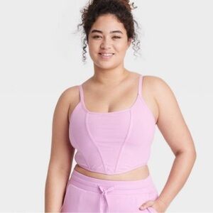 Colsie Women’s Bralette Top Medium Grey Casual Boning Corset Intimate Causal